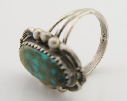 Navajo Ring 925 Silver Natural Turquoise Artist Signed Anna Begay C.80's