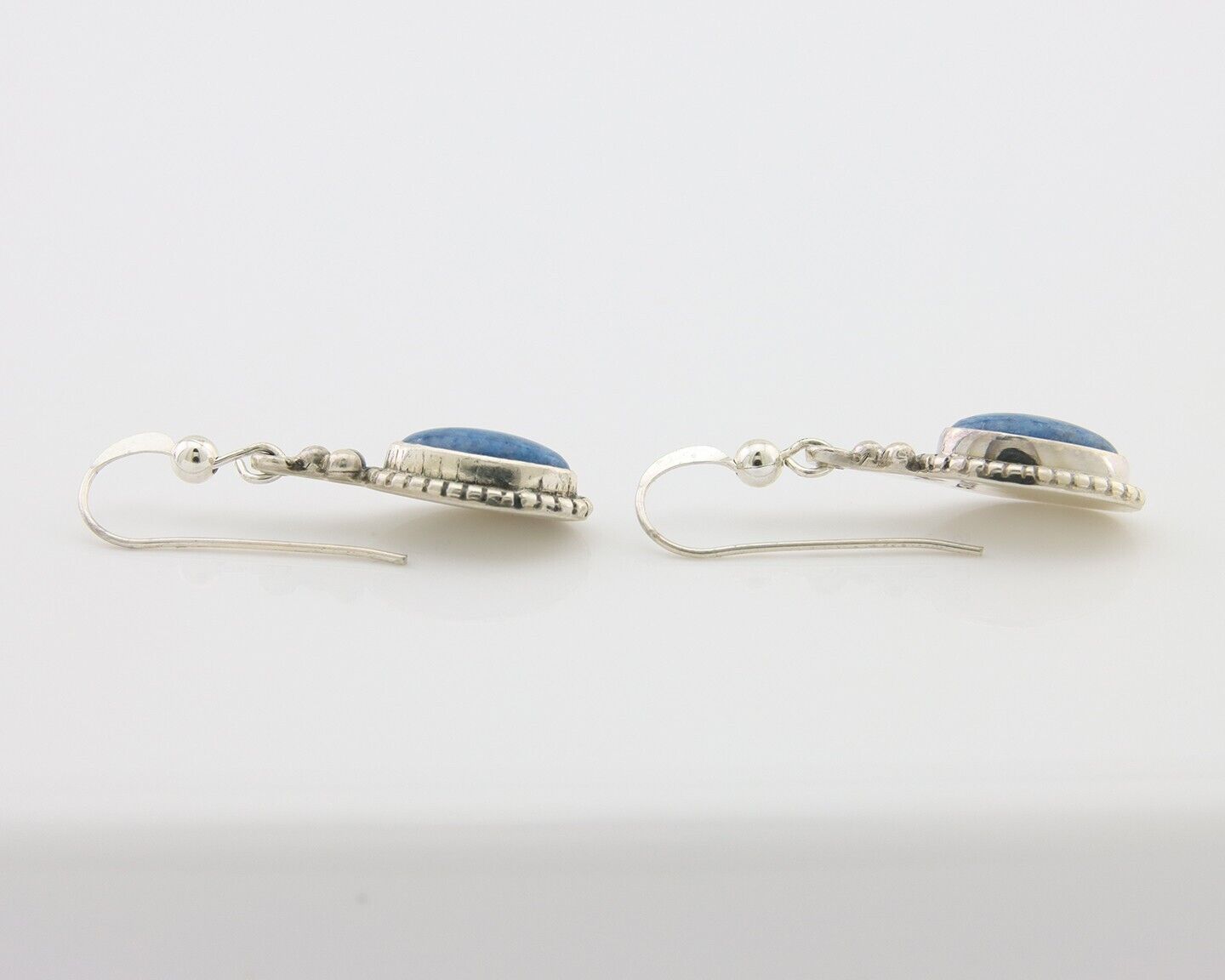 Navajo Dangle Earrings 925 Silver Natural Denim Lapis Signed Melissa Yazzie C80s