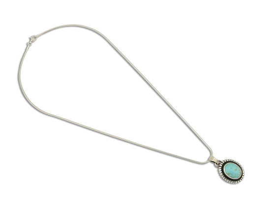 Navajo Necklace 925 Silver Natural Turquoise Native American Artist C.80's
