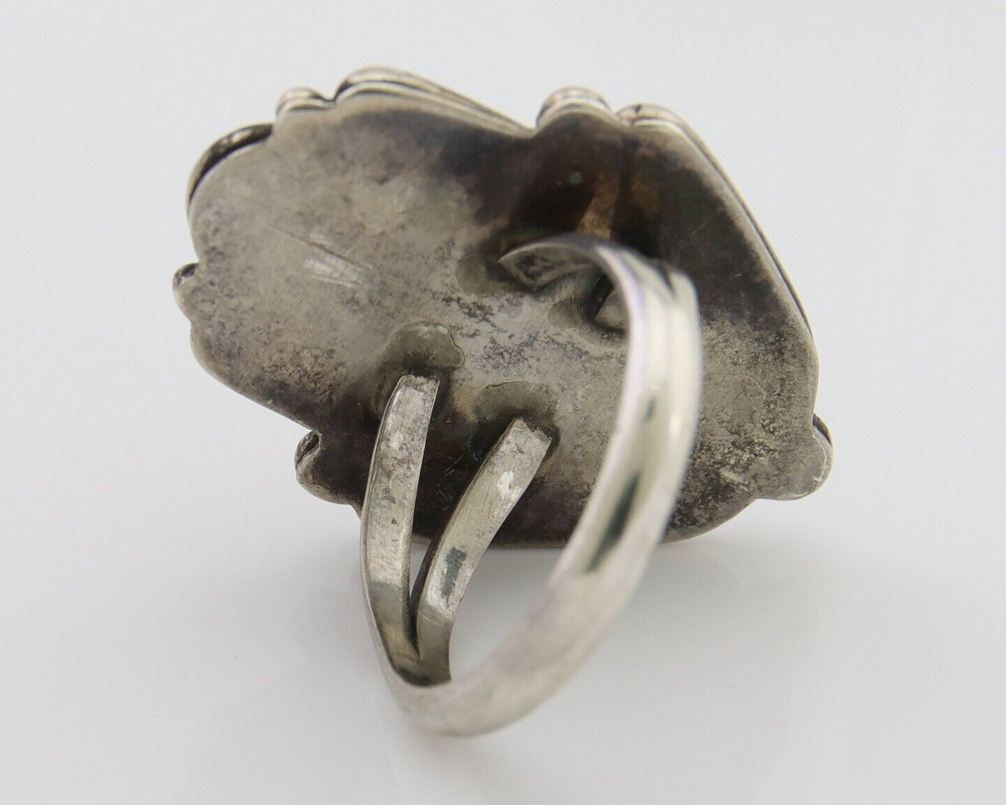 Navajo Ring 925 Silver Natural Coral Handmade Native Artist Size 5.75