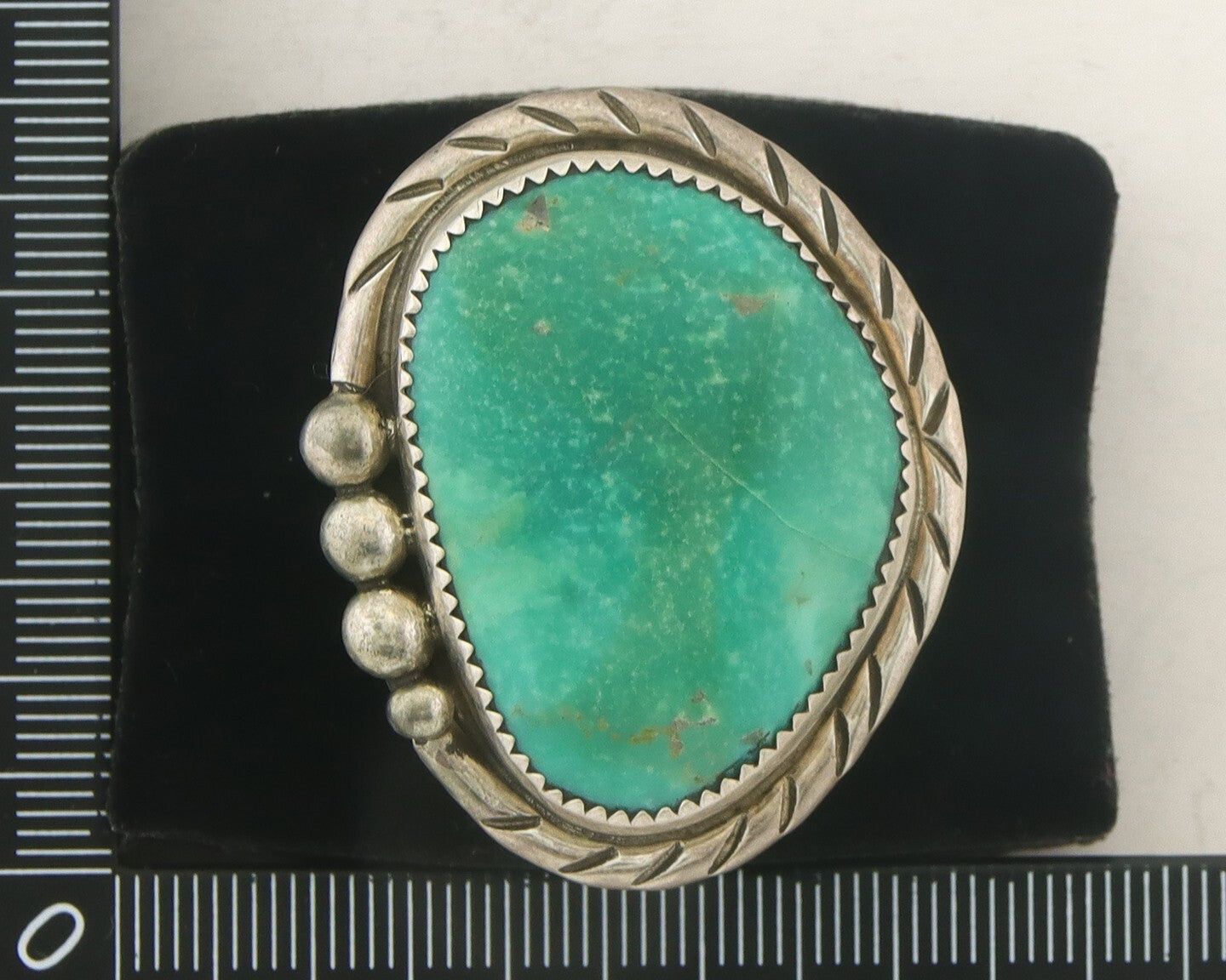Vintage Navajo Ring 925 Sterling Turquoise Signed Richard Hoskie Size 10.5