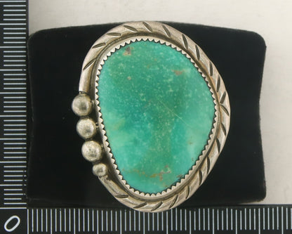 Vintage Navajo Ring 925 Sterling Turquoise Signed Richard Hoskie Size 10.5