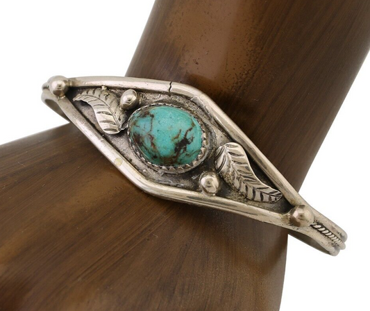 Navajo Handmade Bracelet 925 Silver Arizona Turquoise Native American C.80's