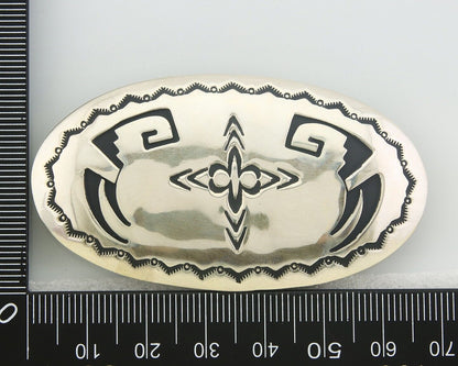 Navajo Belt Buckle 925 Sterling Silver Signed T Billy 1.5x2.5 in C.80's