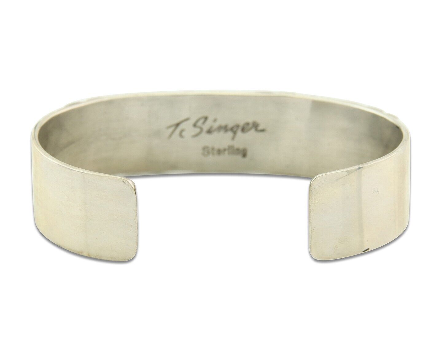 Navajo Bracelet Gold & 925 Silver Handmade 16mm Wide Artist Signed Thomas Singer