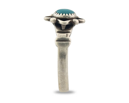Vintage Navajo Ring 925 Sterling Silver Traditional Authentic Turquoise