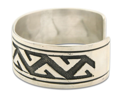 Navajo Bracelet 925 Silver Artist Signed Thomas Singer Cuff C.80's