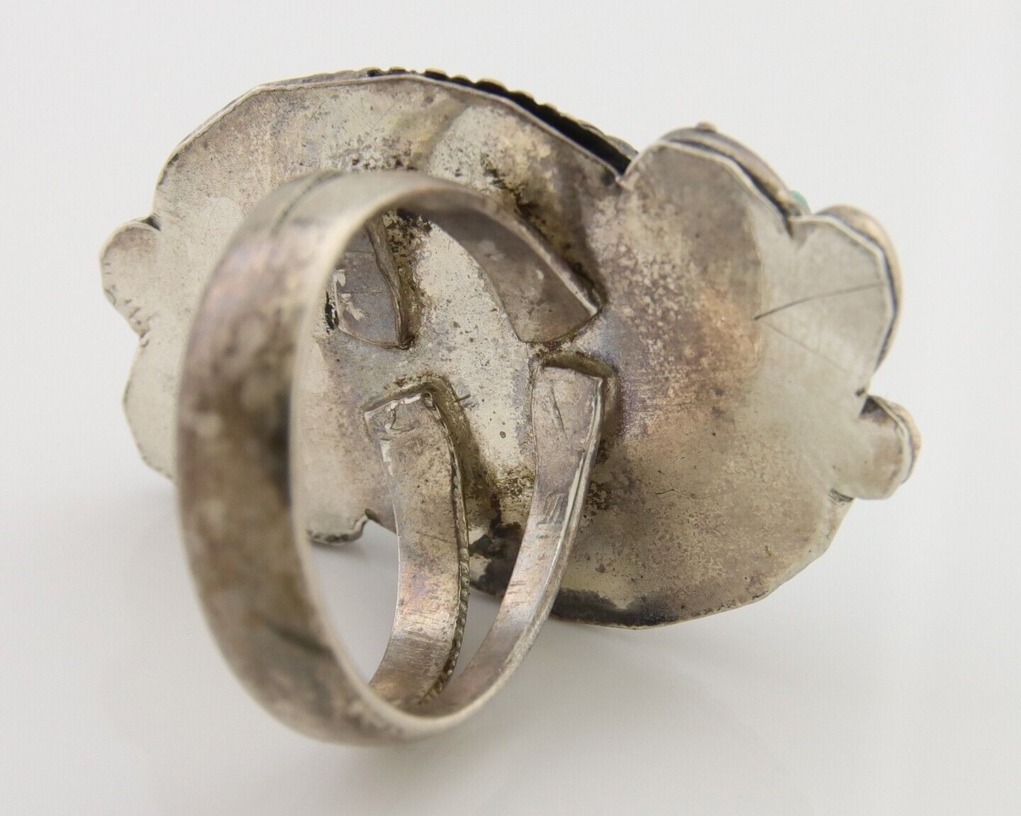 Navajo Handmade Ring 925 Silver Natural Turquoise Native Artist C.80's
