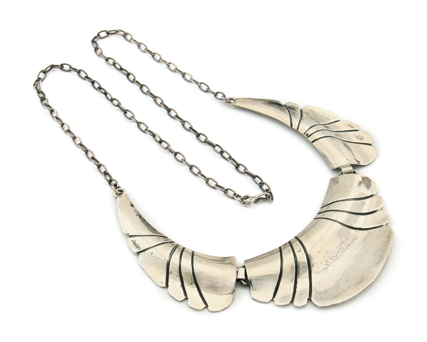 Navajo Necklace Sterling Silver Handmade Vintage Signed Montoya