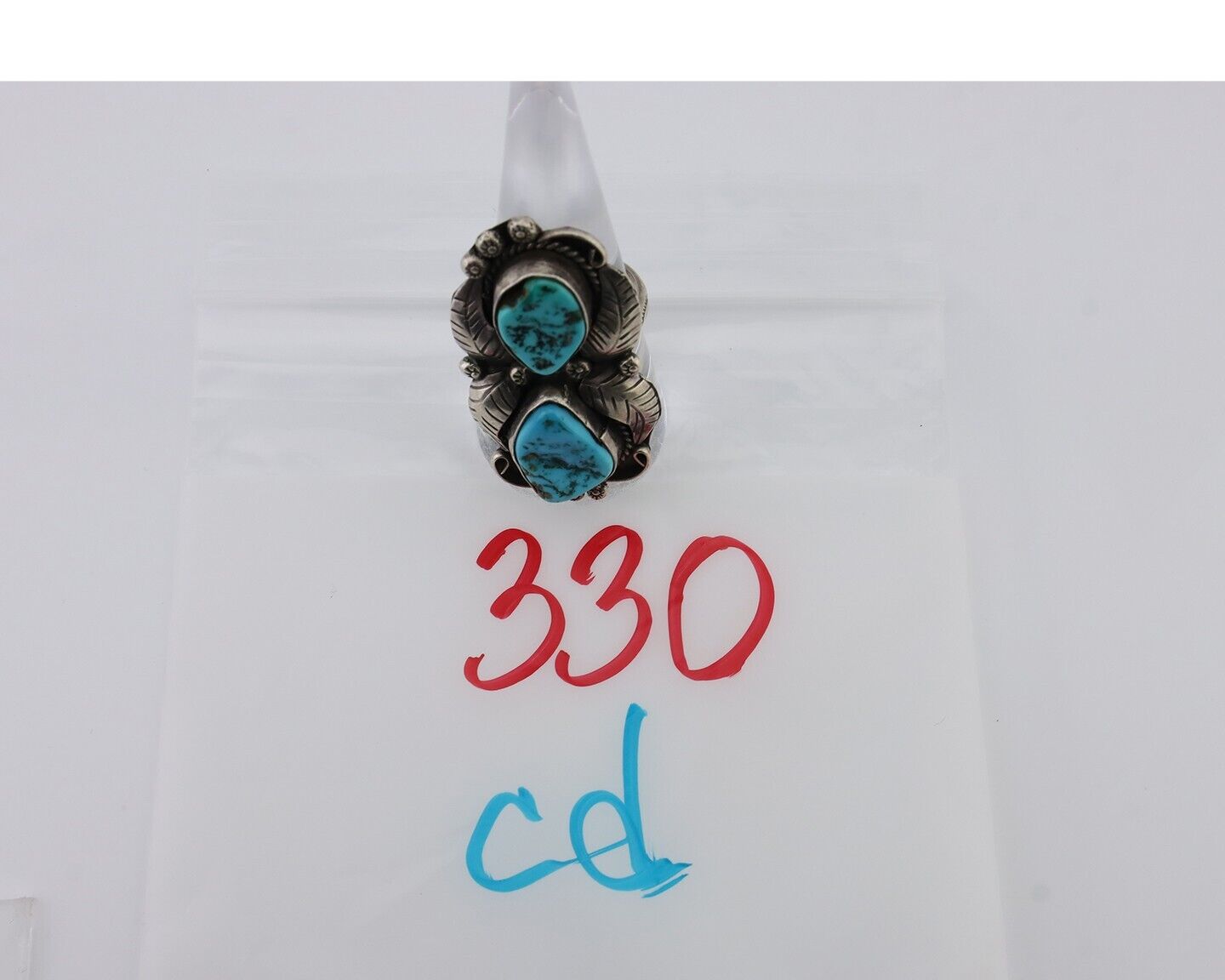 Navajo Handmade Ring 925 Silver Sleeping Beauty Turquoise Size 9.0 C.80's