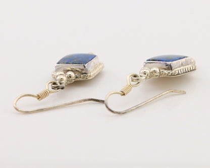 Navajo Earrings 925 Silver Natural Mined Lapis Native American Artist C.80's