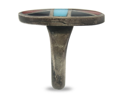 Vintage Zuni Ring Sterling Silver Authentic Gemstone Handmade Size 5.25