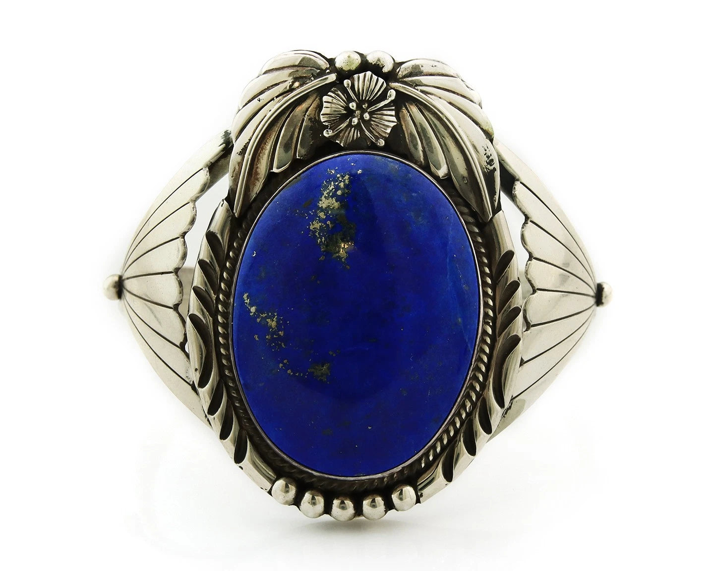Navajo Cuff Bracelet Sterling Silver Lapis Vintage Signed Cecil Atencio