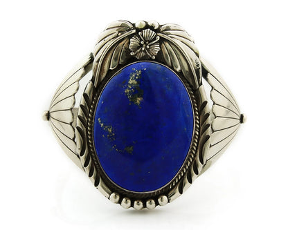 Navajo Cuff Bracelet Sterling Silver Lapis Vintage Signed Cecil Atencio