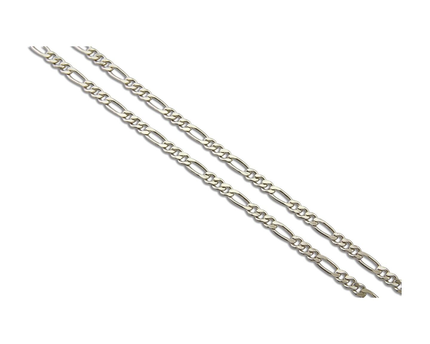 Men 4.5 mm Figaro Chain .925 Solid Sterling Silver 28 inch Long