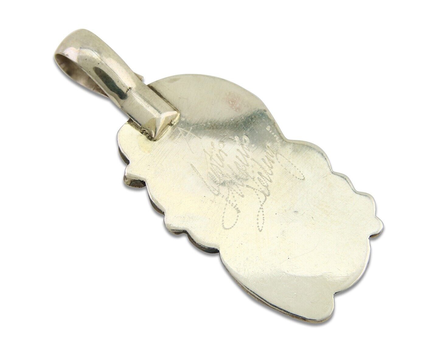 Navajo Necklace 925 Silver Spiderweb Turquoise Artist Signed Justin Morris C80s