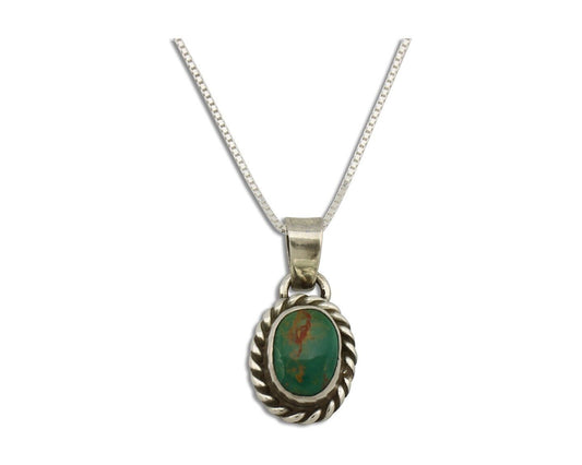 Navajo Necklace 925 Silver Natural Kingman Turquoise Native Artist C.2008