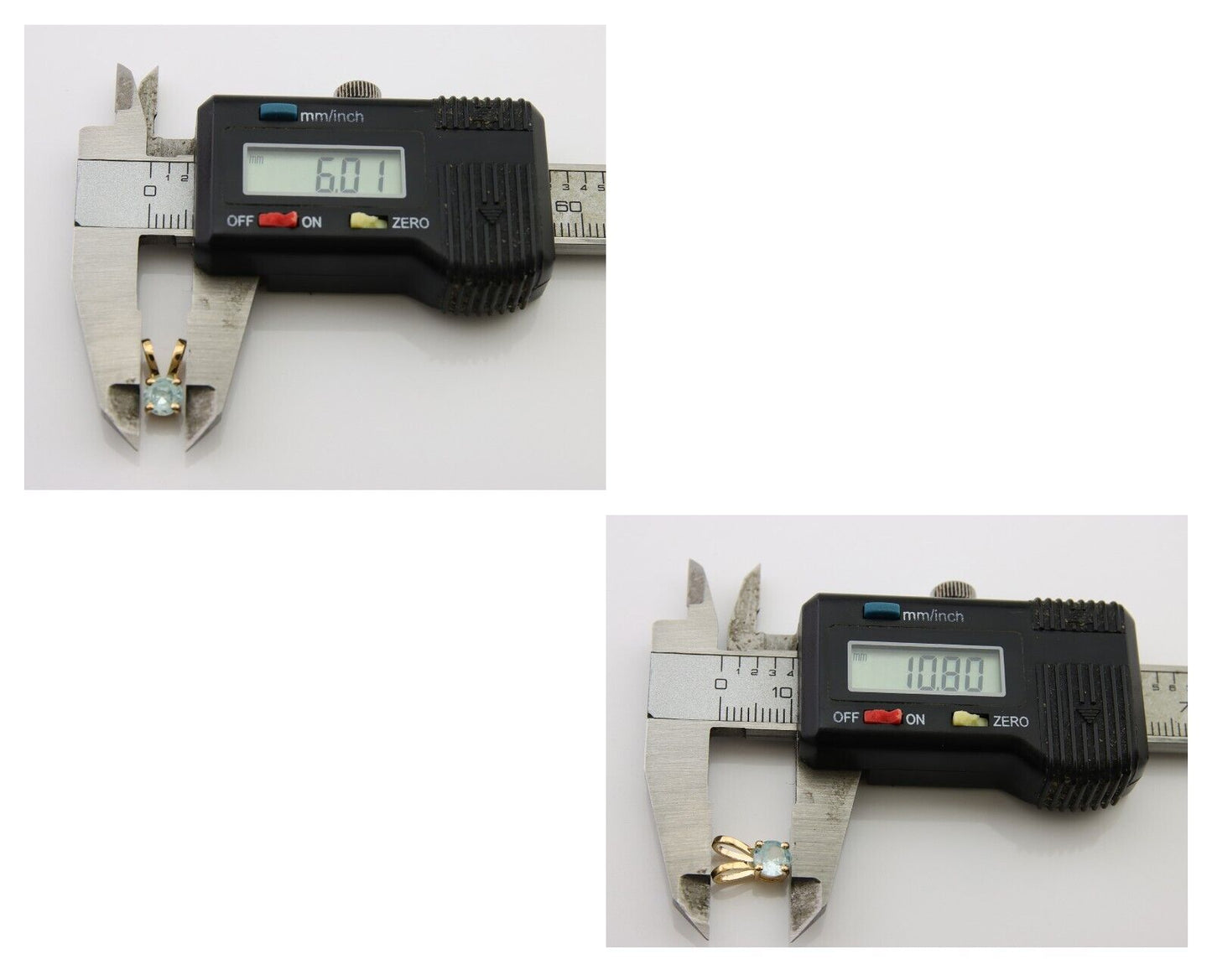 March Birthstone Pendant Set in 14k Solid Yellow Gold