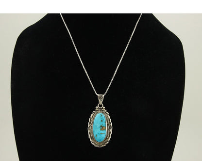 Navajo Necklace 925 Silver Natural Turquoise Artist Signed M Montoya C.80's