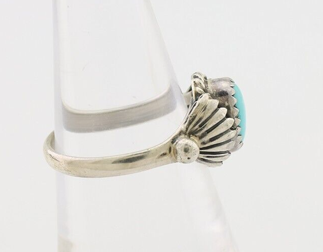 Navajo Ring 925 Silver Kingman Turquoise Native American Artist Made In 1985