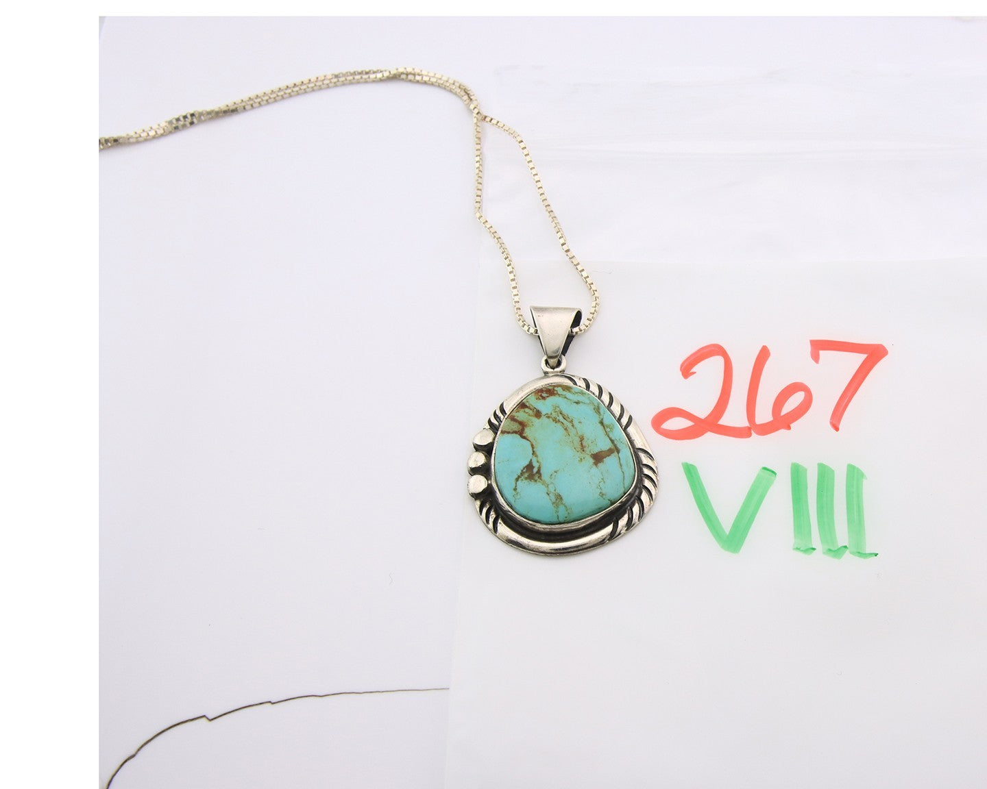 Navajo Necklace Sterling Silver Authentic Turquoise Vintage Signed Sunrise