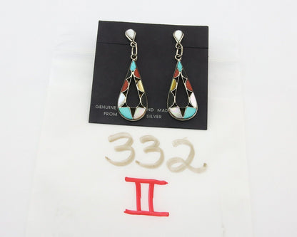 Navajo Earrings 925 Silver Natural Gemstone Native American Artist C80s