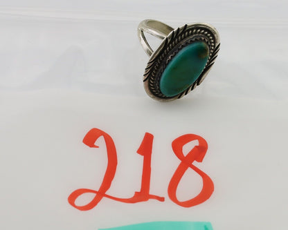 Navajo Ring 925 Silver Natural Turquoise Native American Artist C.80's