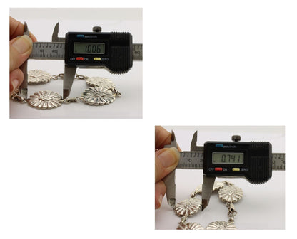 Navajo Sandcast Bracelet 925 Silver Artist Signed CM Handmade C.80's