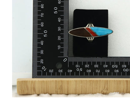 Vintage Navajo Ring 925 Sterling Silver Turquoise Handmade Size 7.5