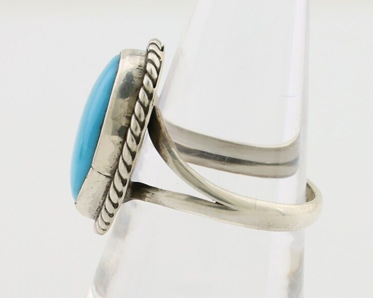 Navajo Ring 925 Silver Natural Blue Turquoise Native American Artist C.80's