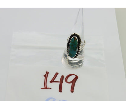 Navajo Shield Ring 925 Silver Arizona Turquoise Native Artist C.80's