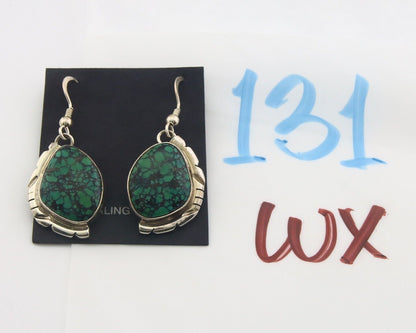 Navajo Earrings 925 Silver Handmade Natural Turquoise Native Artist C.80's