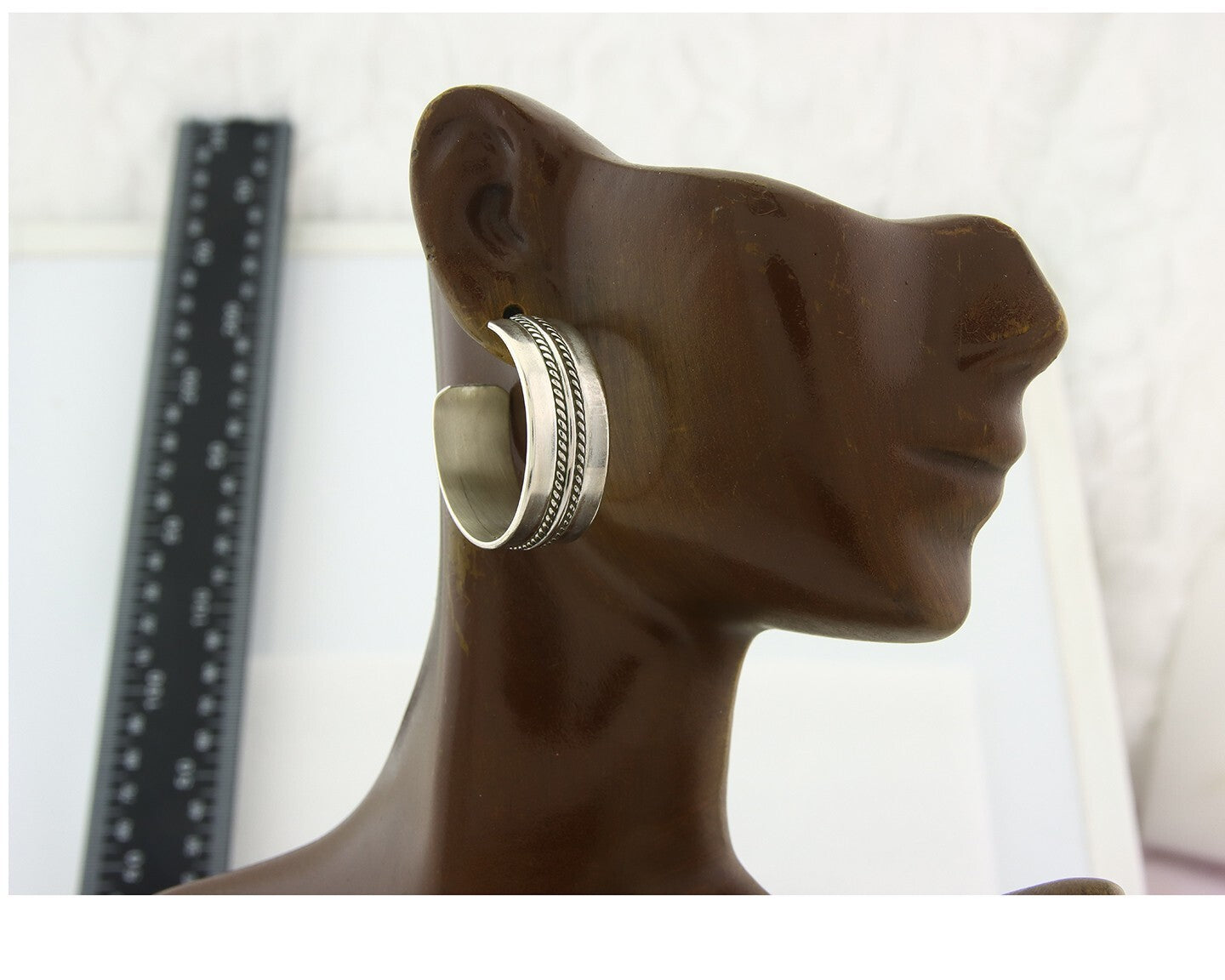 Navajo Hoop Earrings Sterling Silver Vintage Authentic Signed Ron Yazzie