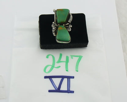 Vintage Navajo Ring 925 Sterling Silver Authentic Manassas Turquoise Size 6.5