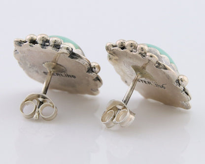 Navajo Paw Earrings 925 Silver Blue Turquoise Native American Artist C.80's