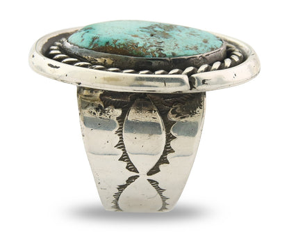 Traditional Navajo Ring Sterling Silver Authentic Turquoise Handmade Size 9.5