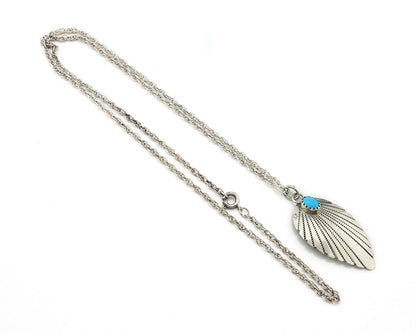 Navajo Necklace 925 Sterling Silver Turquoise Vintage Artist Signed KF