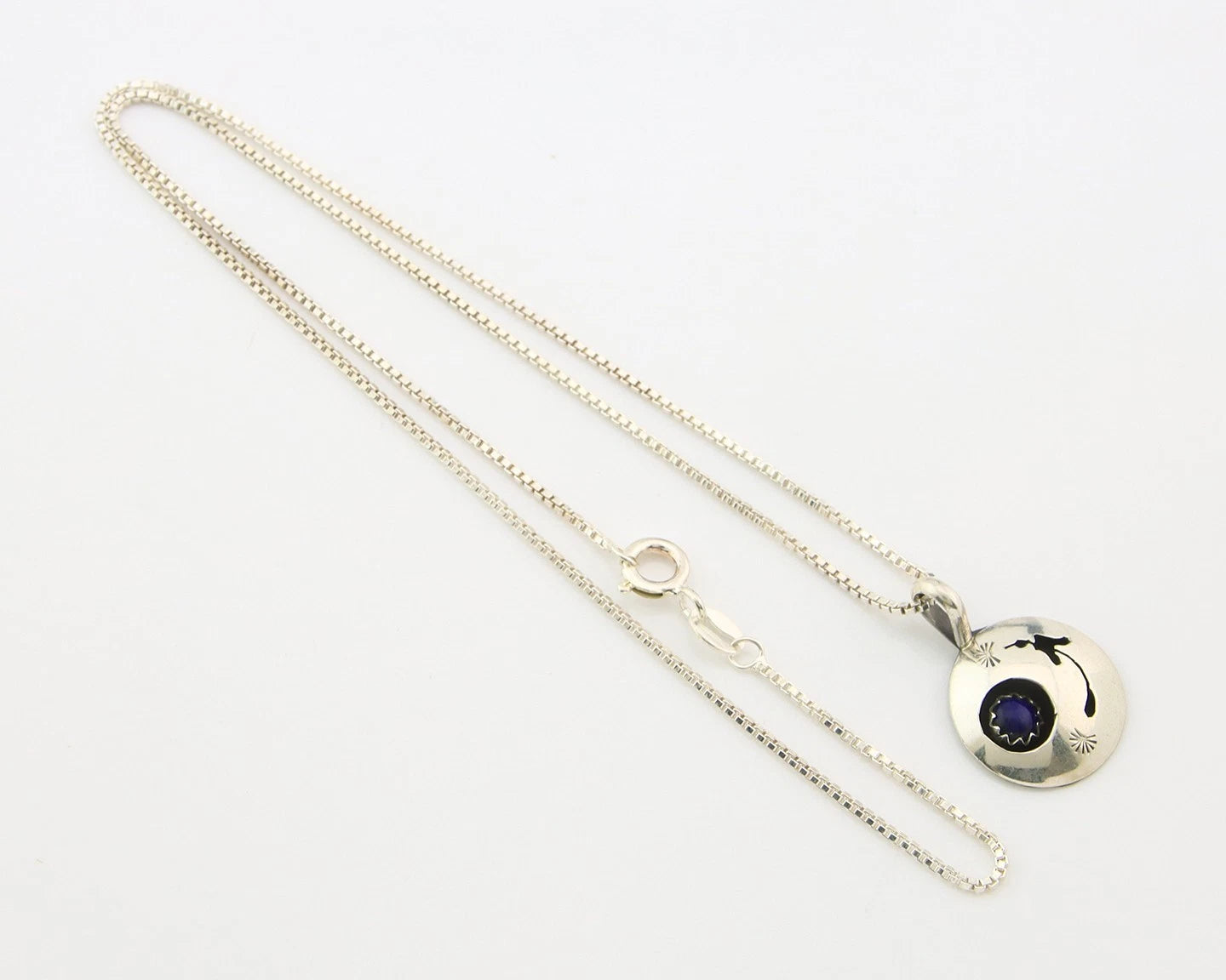 Navajo Necklace Sterling Silver Authentic Lapis Vintage Native Artist