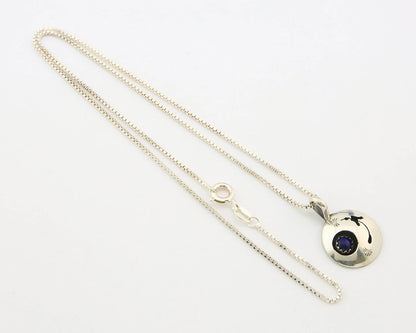 Navajo Necklace Sterling Silver Authentic Lapis Vintage Native Artist