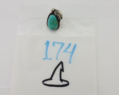Navajo Ring 925 Silver Natural Blue Turquoise Native American Artist C.80's