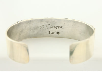 Navajo Bracelet Gold & 925 Silver Handmade 16 mm Wide Signed Thomas Singer C80s