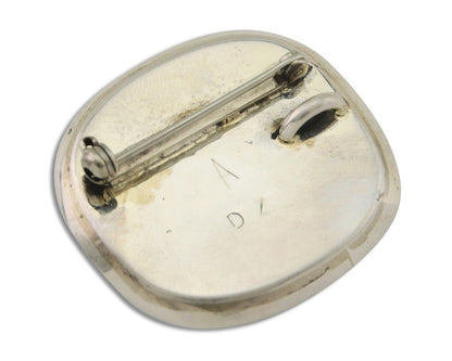 Navajo Pin Pendant 925 Silver Globe Turquoise Artist Signed Doug Zachary C.80's