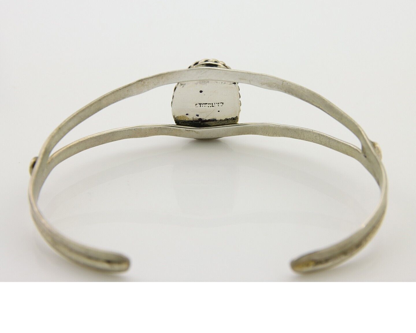 Navajo Cuff Bracelet 925 Silver Turquoise Native American Artist Handmade C.80's