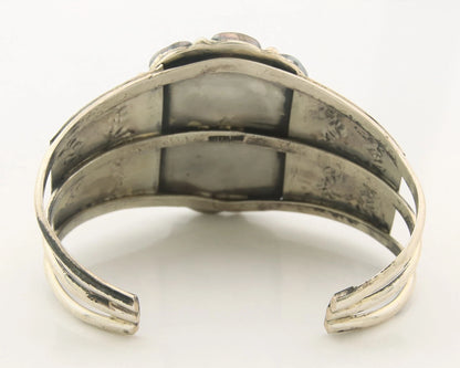 Navajo Cuff Bracelet Sterling Silver Natural Gemstone Vintage Handmade