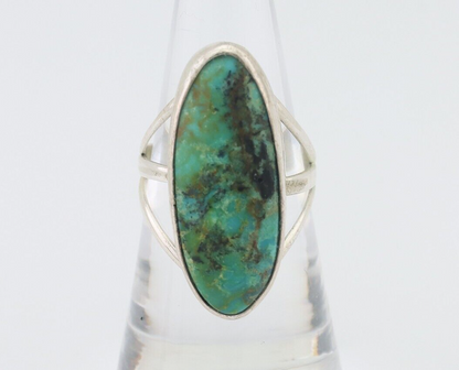 Navajo Ring 925 Silver Natural Blue Gem Turquoise Native American Artist C.80's