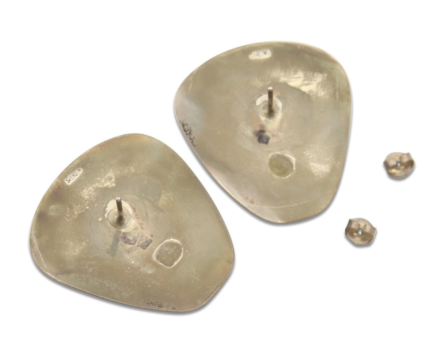 Navajo Earrings 925 Silver Handmade Natural Turquoise Native Artist C.80's