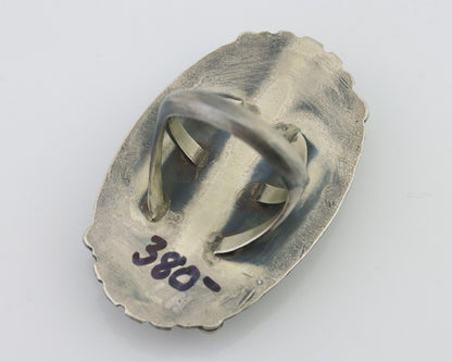 Navajo Ring 925 Silver Varascite Native American Artist C.80's