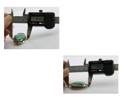 Navajo Pin 925 Silver Natural Mined Turquoise Artist Signed C Montoya C.80's