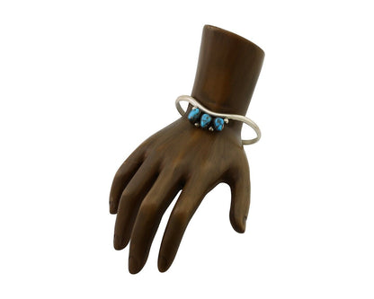 Navajo Bracelet 925 Silver Morenci Turquoise Artist Signed Frank Sandoval C.80's