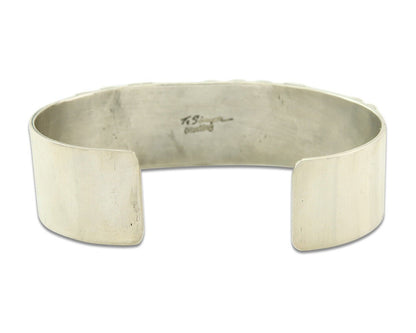 Navajo Bracelet Gold & 925 Silver Handmade 16mm Wide Artist Signed Thomas Singer